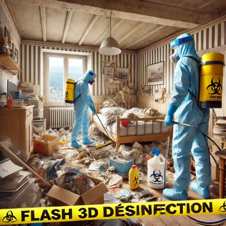 Appartement à désinfecter après un syndrome de Diogène dans les Alpes-Maritimes par Flash 3D Désinfection.