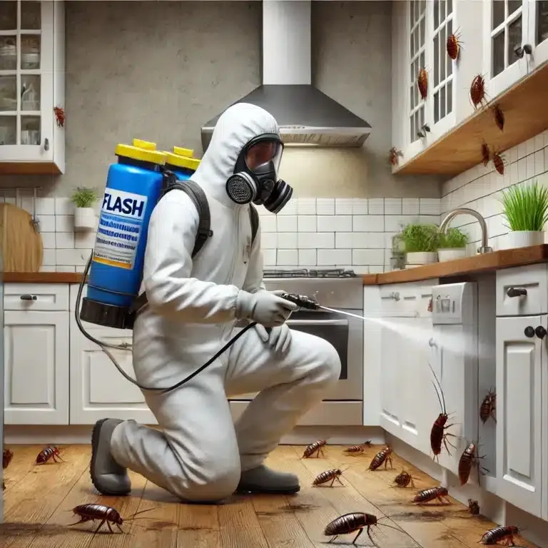 Traitement contre les Blattes dans une Cuisine par Flash 3D Désinfection - Éradication Complète et Professionnelle