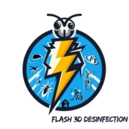 logo flash 3D DESINFECTION droit