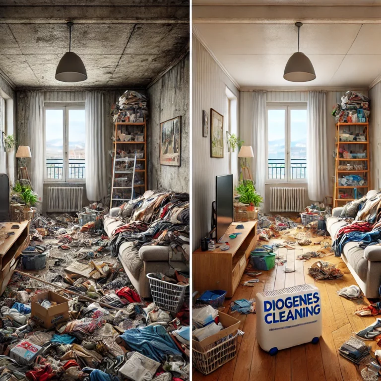 Comparaison avant et après intervention de nettoyage dans un logement insalubre à Besançon