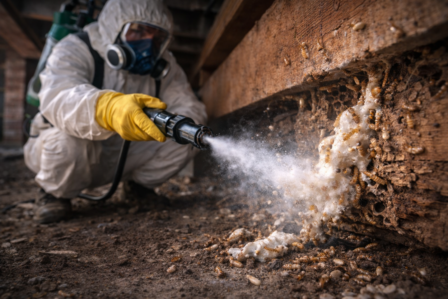 Désinsectisation des termites : protection des structures en bois par Flash 3D Désinfection