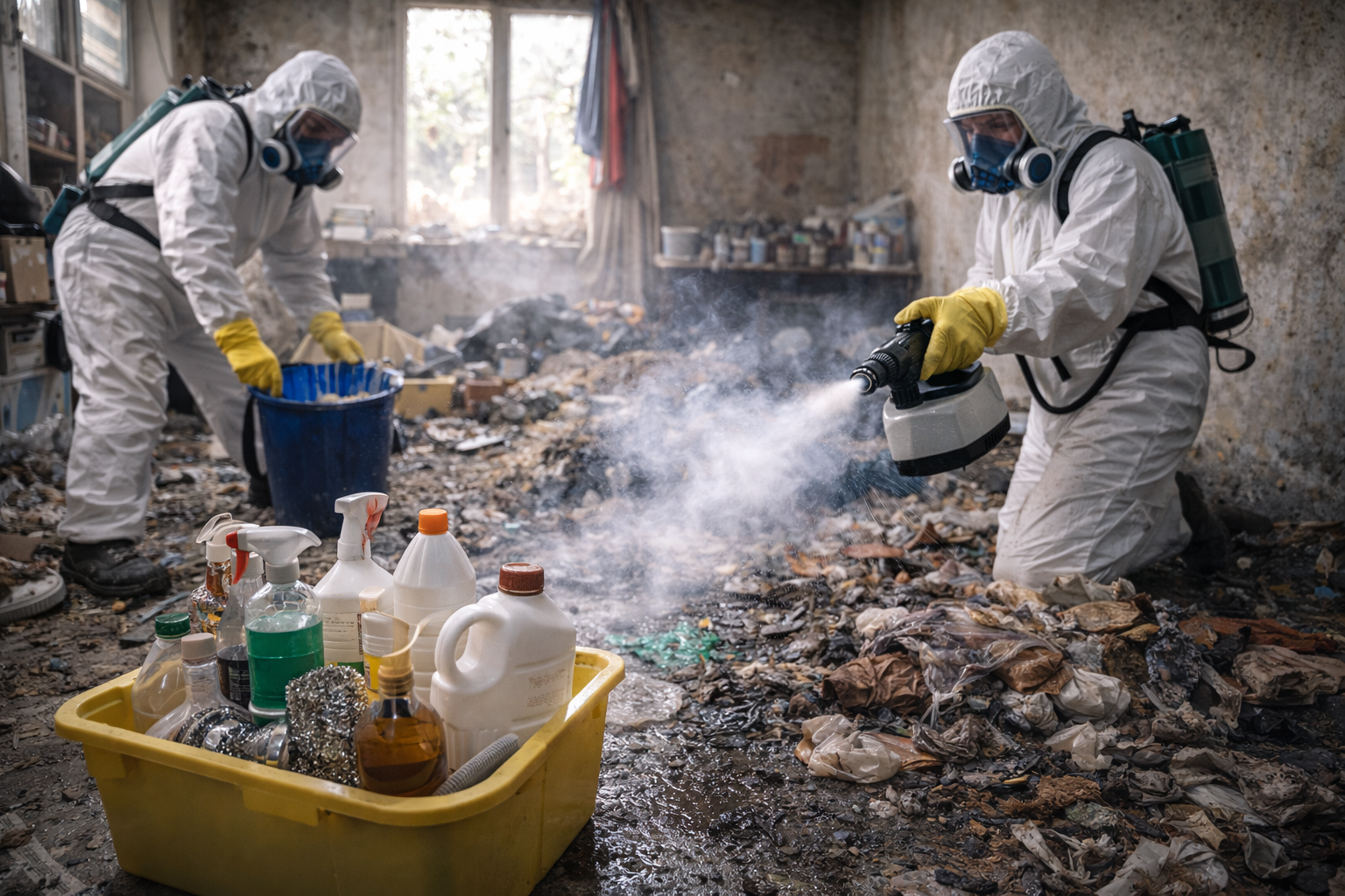 Nettoyage et désinfection après syndrome de Diogène par Flash 3D Désinfection